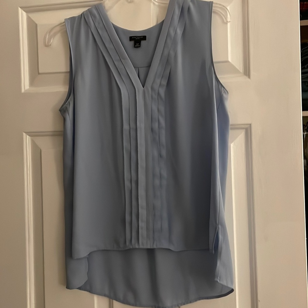 Ann Taylor sleeveless blue top